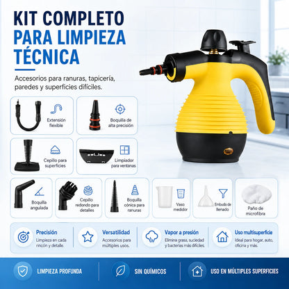 CleanEase – Dispositivo de Vapor Compacto | Limpieza Rápida y Profunda en Sofás, Ropa, Cristales y Más