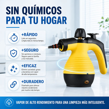 CleanEase – Dispositivo de Vapor Compacto | Limpieza Rápida y Profunda en Sofás, Ropa, Cristales y Más