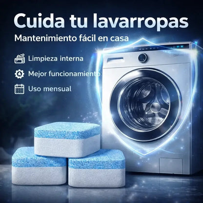 FreshWash 24 Pastillas Efervescentes – Mantén tu Lavadora Limpia, Fresca y Sin Malos Olores