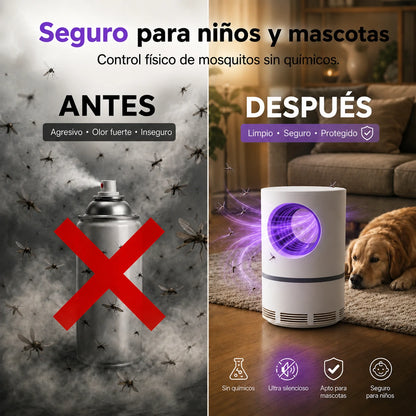 Mosquito Guard, Trampa UV Antimosquitos Silenciosa y Segura para Toda la Familia
