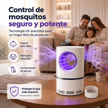 Mosquito Guard, Trampa UV Antimosquitos Silenciosa y Segura para Toda la Familia