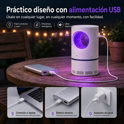 Mosquito Guard, Trampa UV Antimosquitos Silenciosa y Segura para Toda la Familia