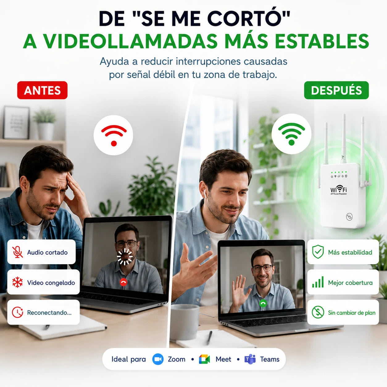 Repetidor WiFi de Largo Alcance – Señal Fuerte en Toda tu Casa