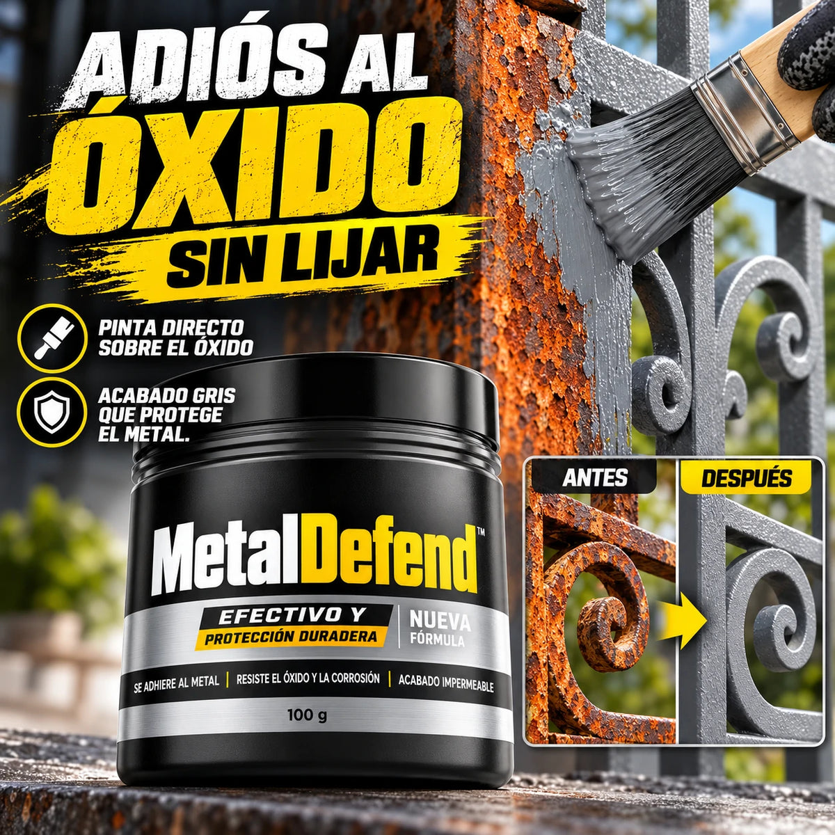 MetalDefend – Combate el Óxido Sin Lijar y Devuelve la Protección a tus Metales