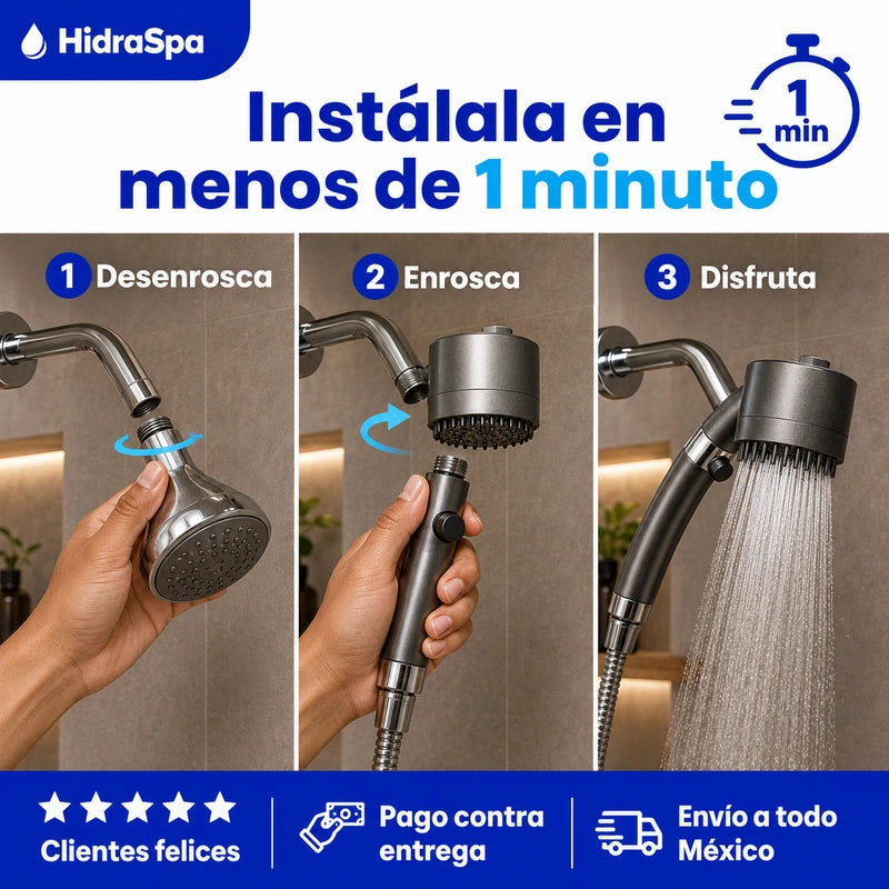 Ducha relajante con 10 modos de chorro - HidraSpa